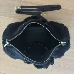 Jessica Rich Black Fur ‘Coco Duffle’ Bag